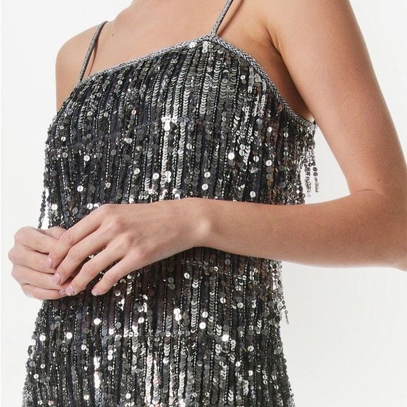 ALICE + OLIVIA Chicago Sequined Fringe Mini Dress - Picture 5 of 17
